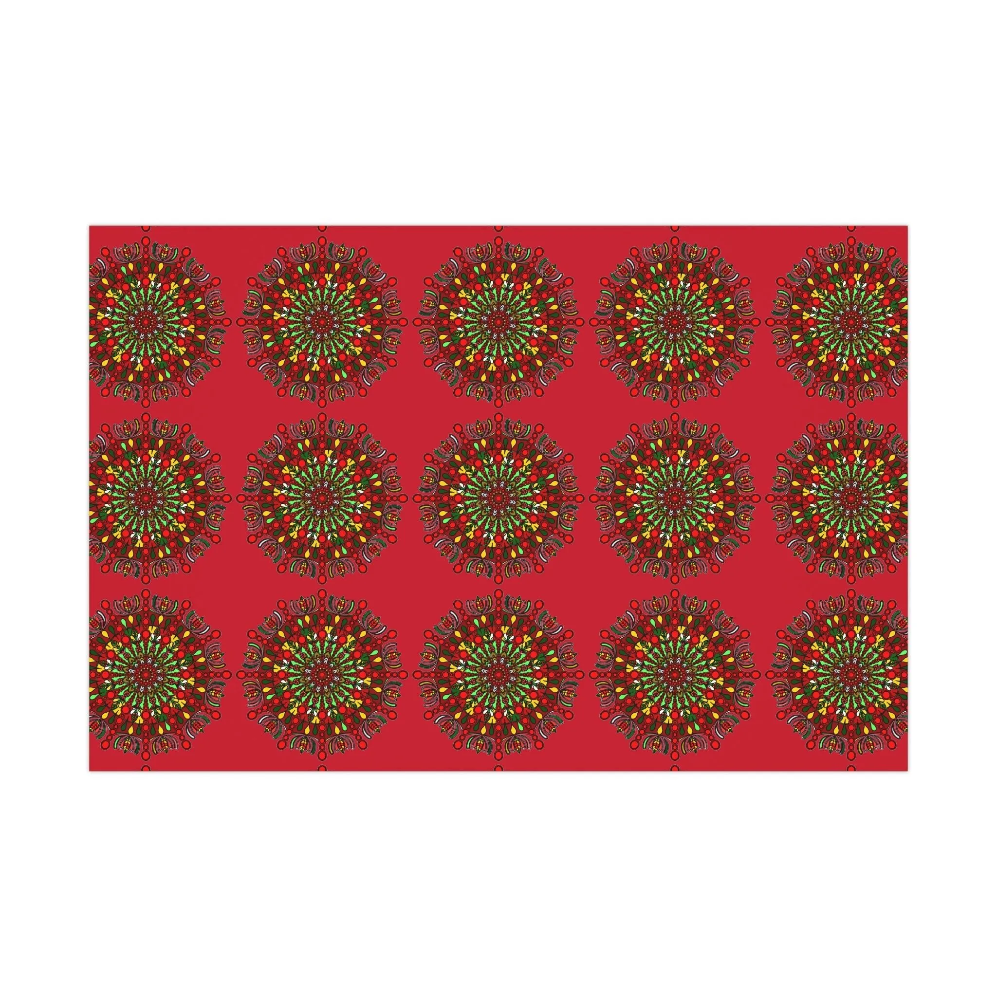 Red Mandala Art Gift Wrap Paper - Premium Quality