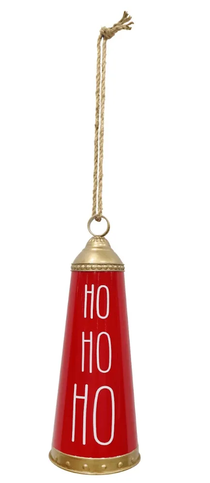 Red Metal Ho Ho Ho Bell (54cm)