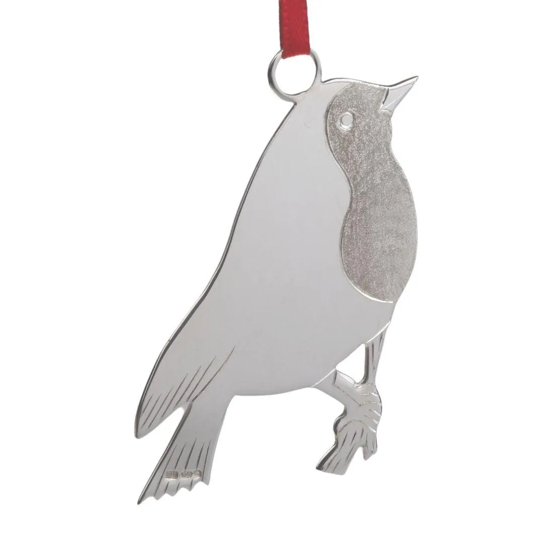 Robin Sterling Silver Christmas Tree Decoration