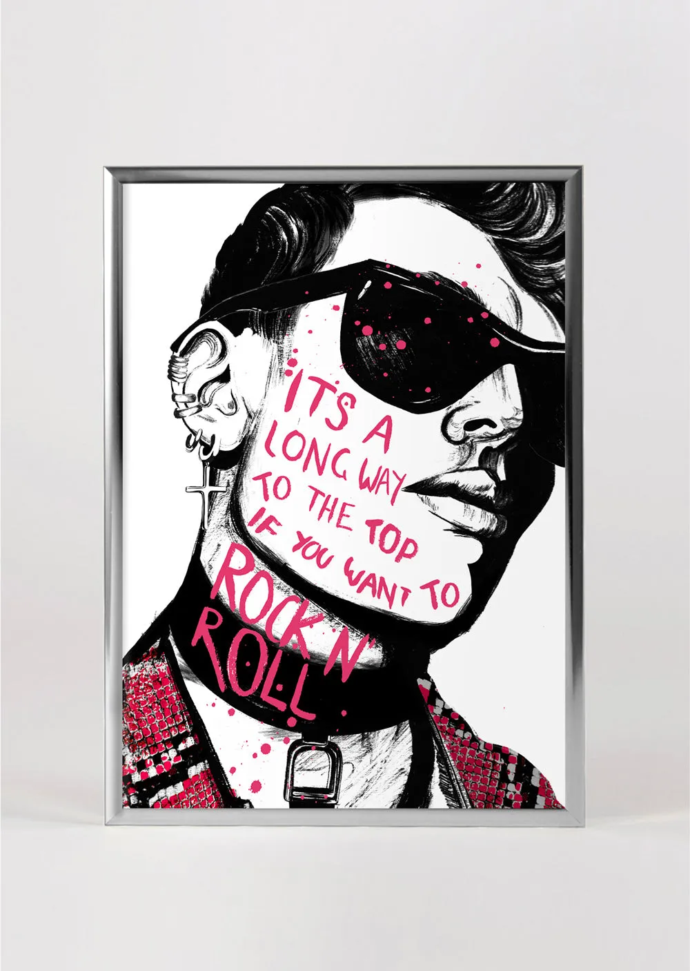 Rock n' Roll Typographic Wall Art Print