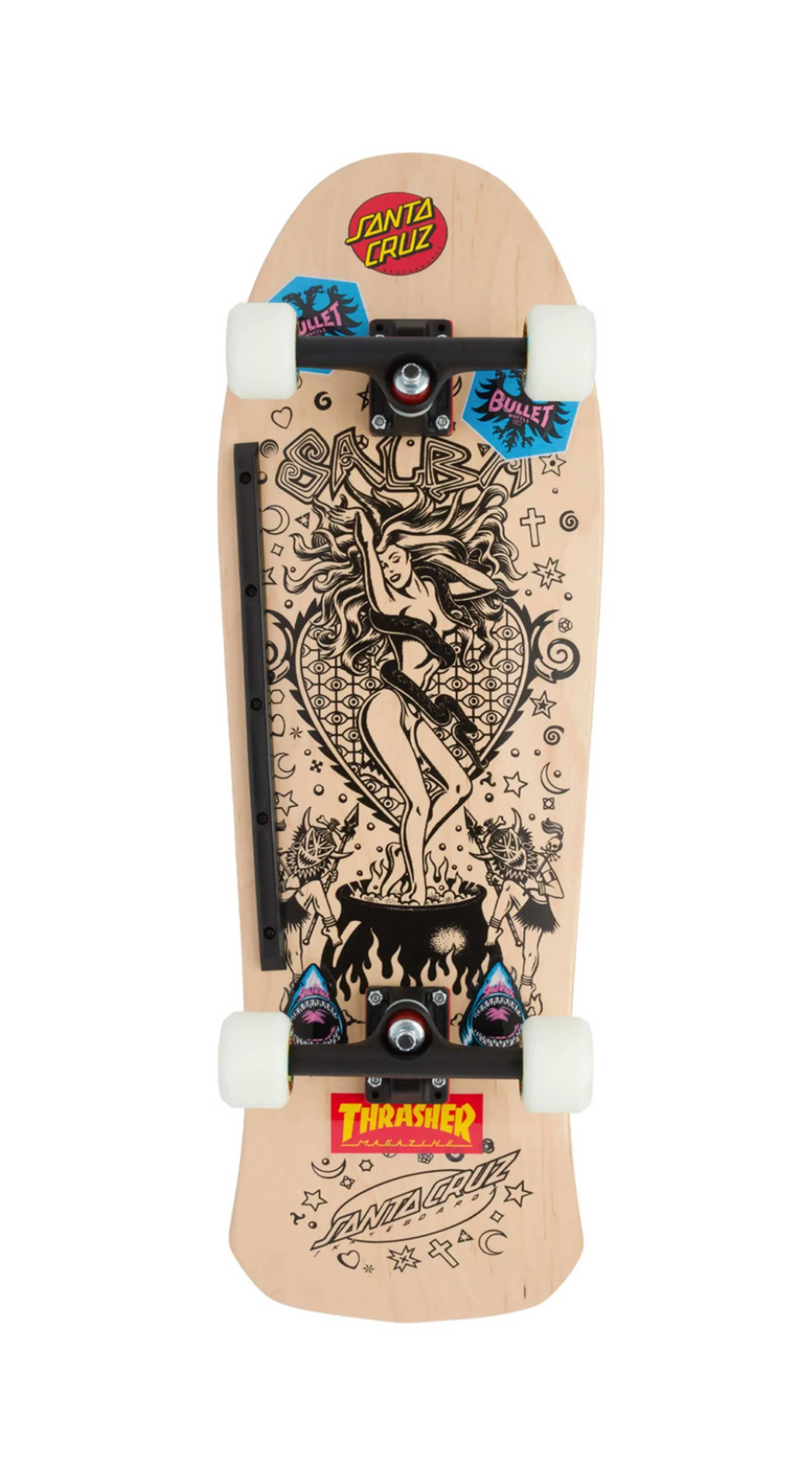 Santa Cruz Old School Skateboard Thrasher Salba Cover Signed LTD 10.4" x 32" Complete - Cruiser Completo