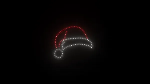 Santa hat animation - 100 drones