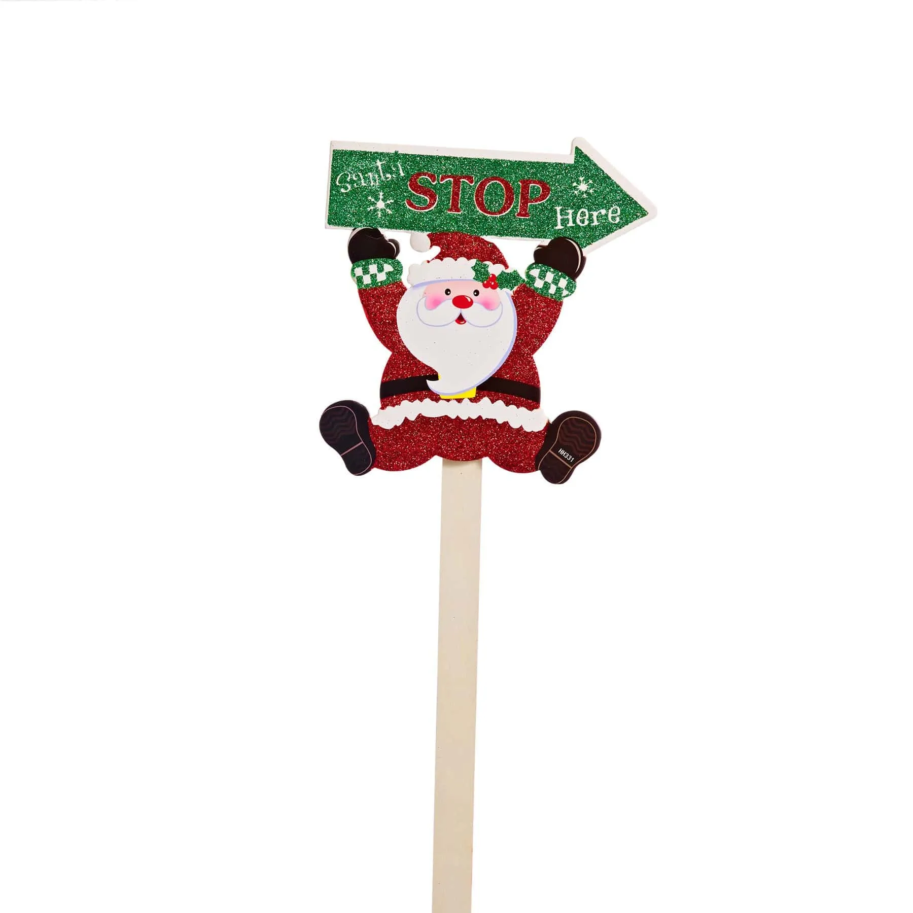 Santa Stops Here Garden Stake Christmas Decoration 2 Asst