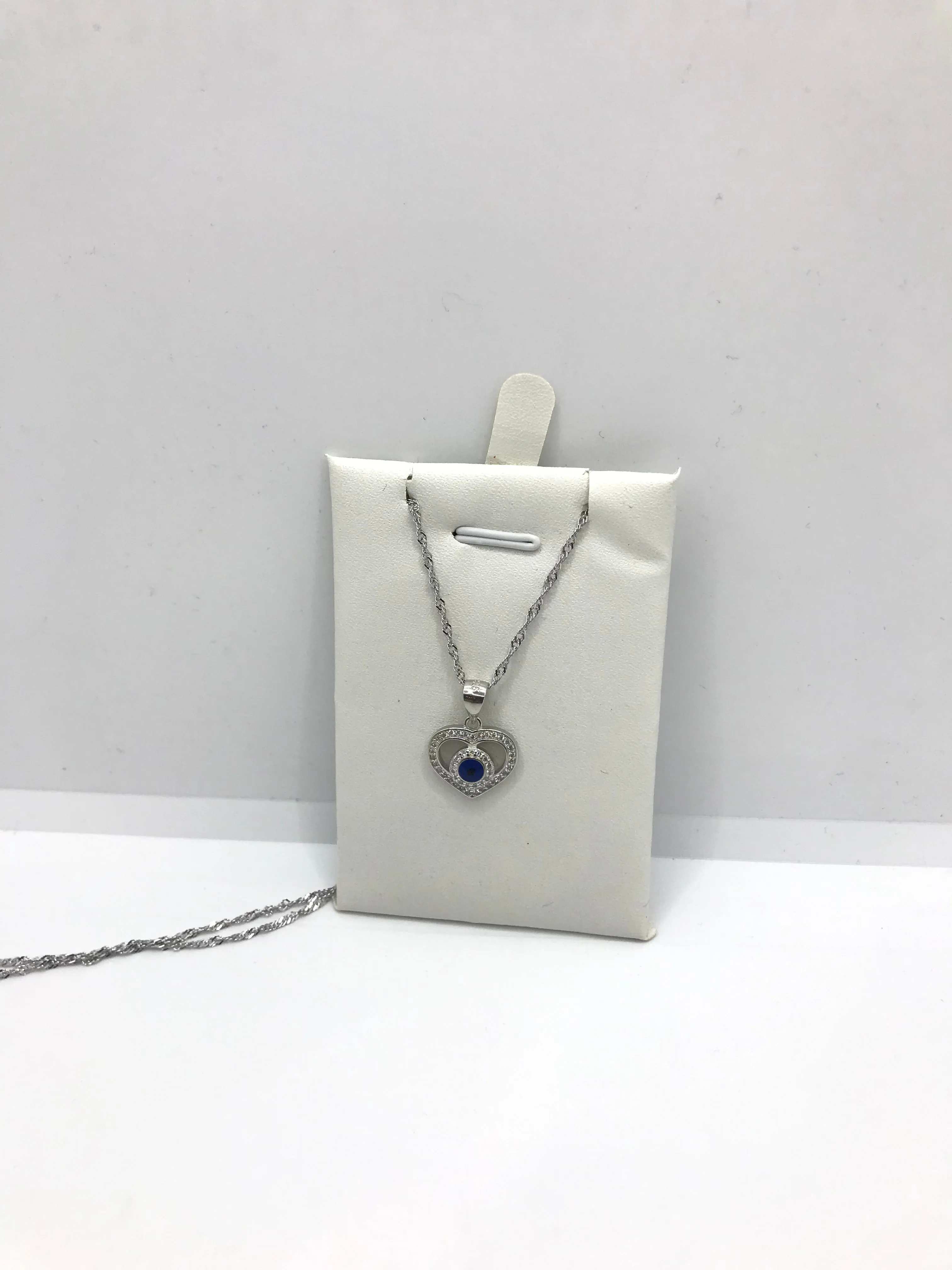 Silver evil eye necklace