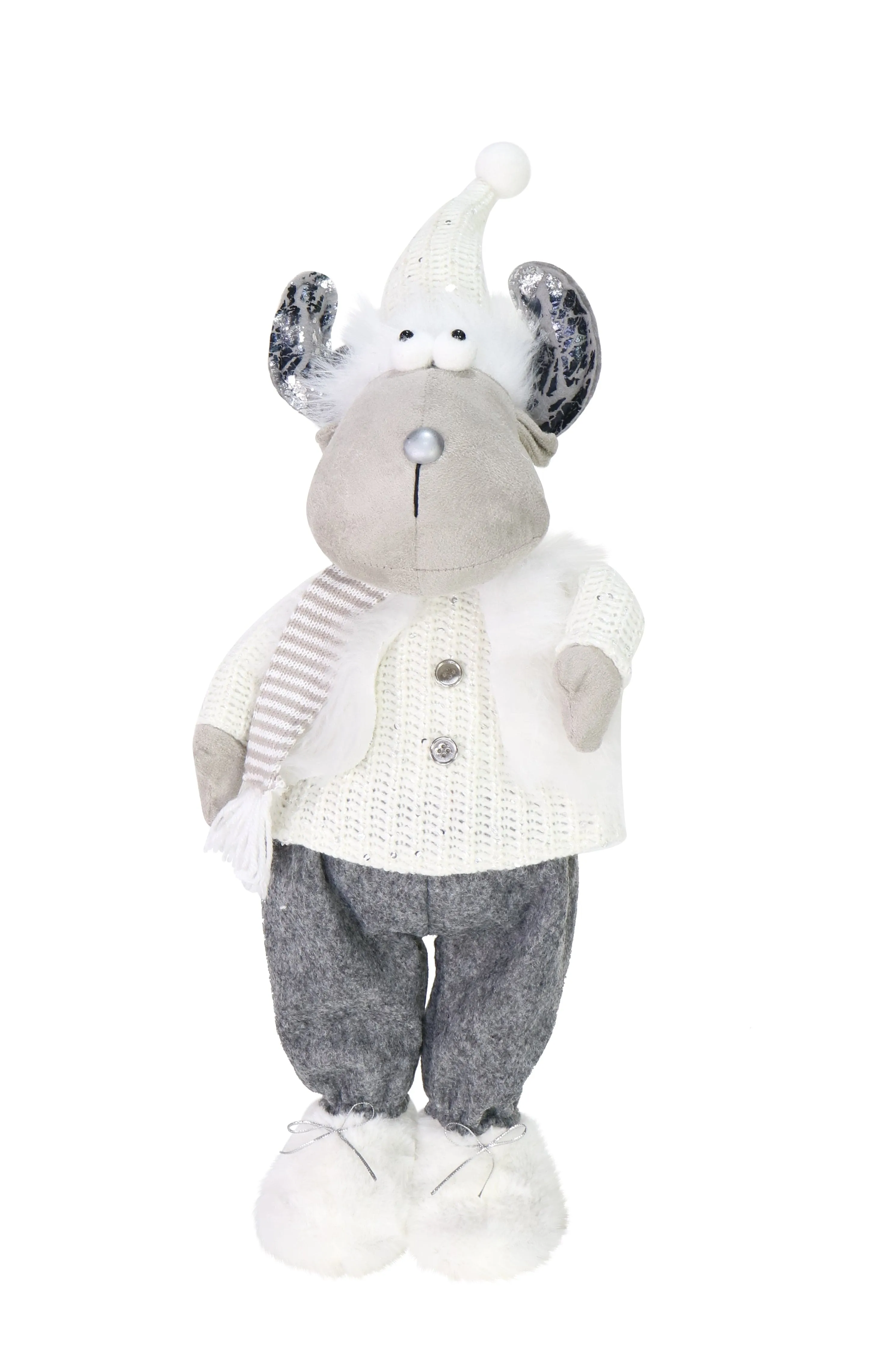 Silver Snow Reindeer 2 Asst (50cm)