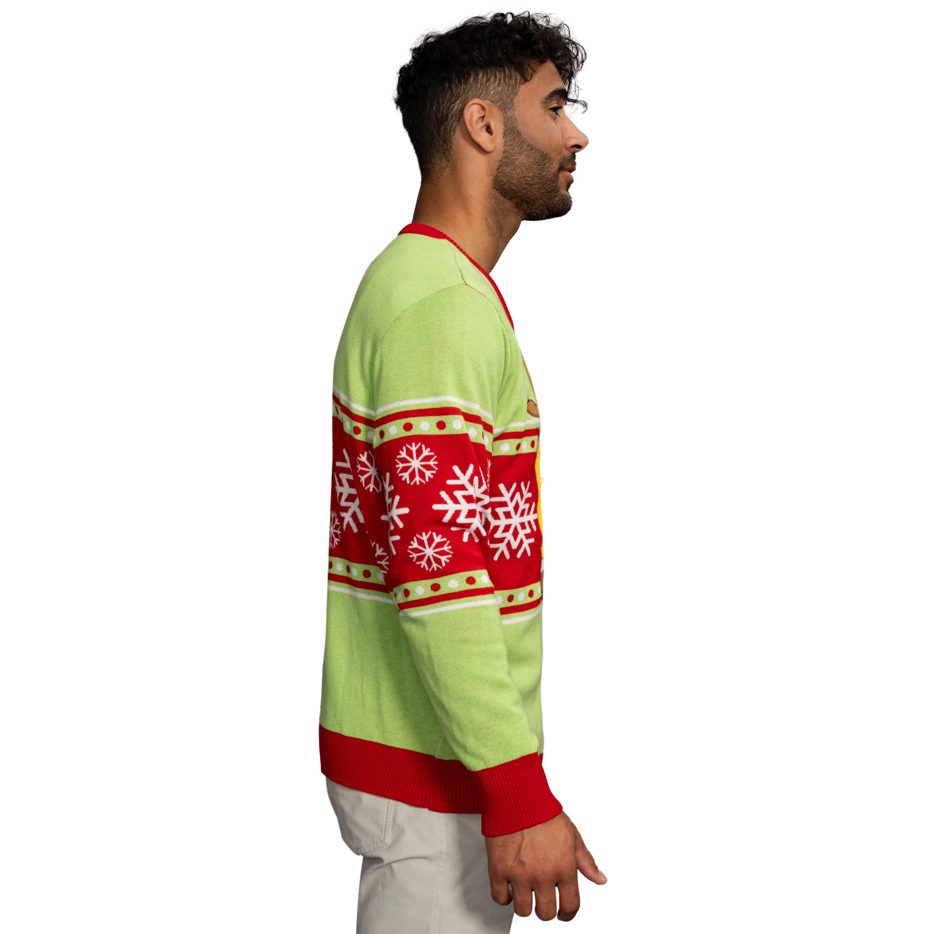 Spongebob LED Reindeer Nose Ugly Christmas Sweater