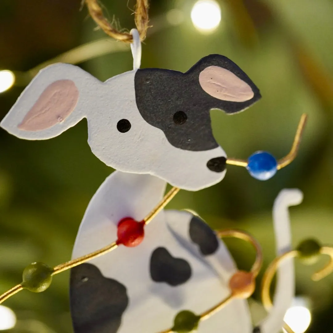 Spotty Dog with Christmas Lights