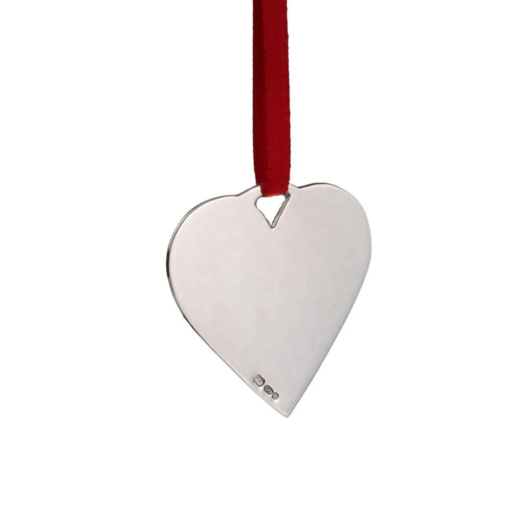 Sterling Silver Christmas Heart Tree Decoration