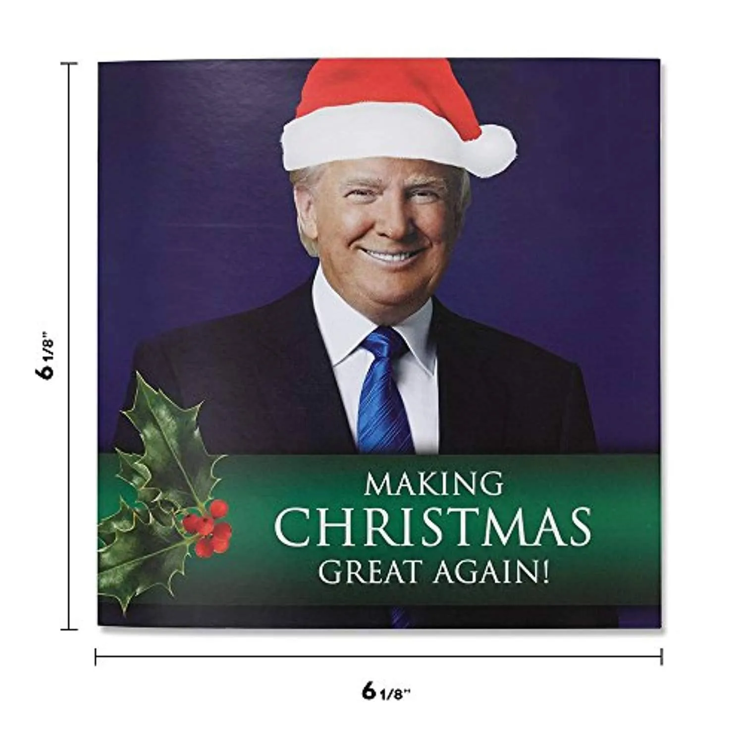 Trump Christmas Card with Real Trump Voice - Personalized Holiday Greetings with Envelope