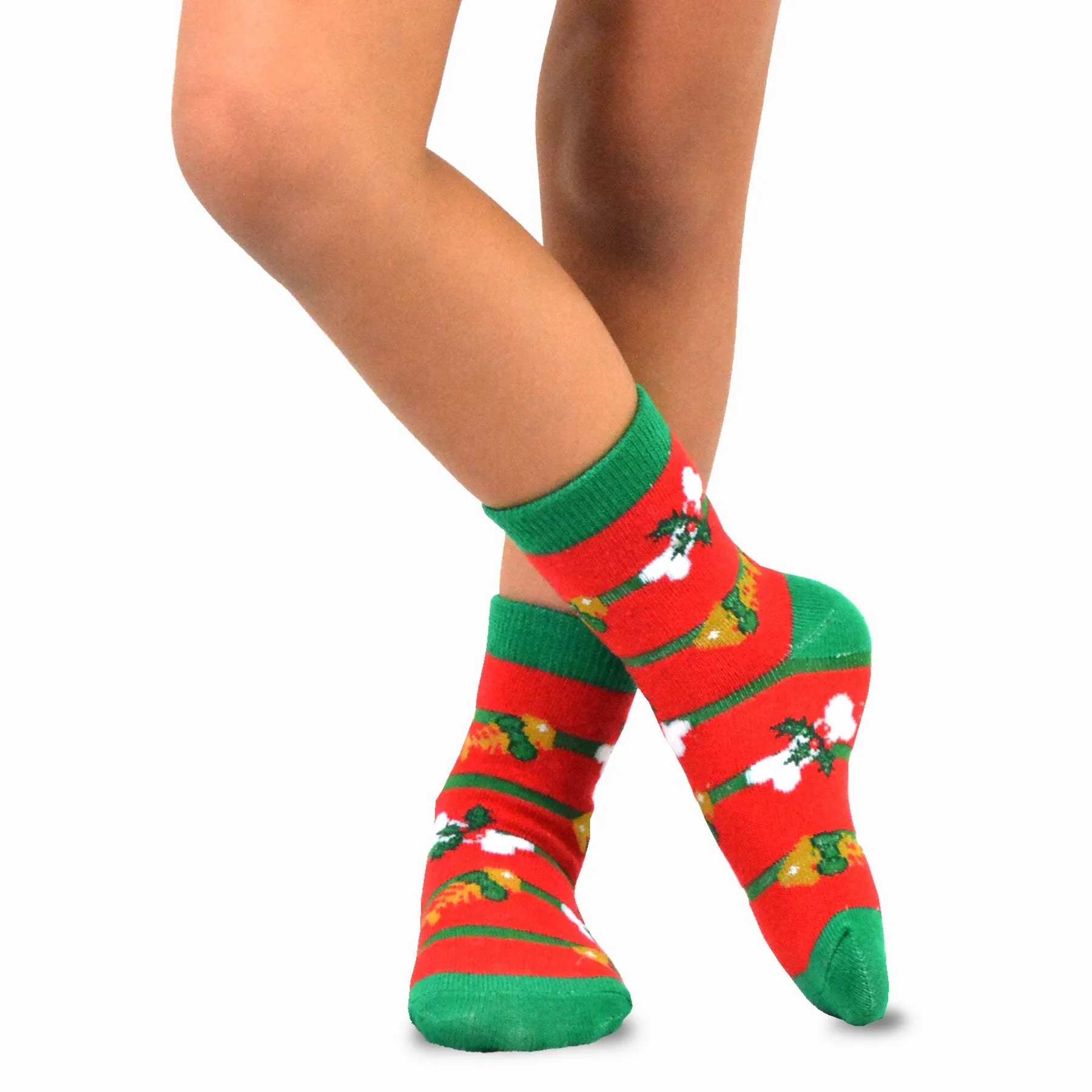 TeeHee Socks Kid's Christmas Cotton Short Crew Cat, Dog 4-Pack (70936)