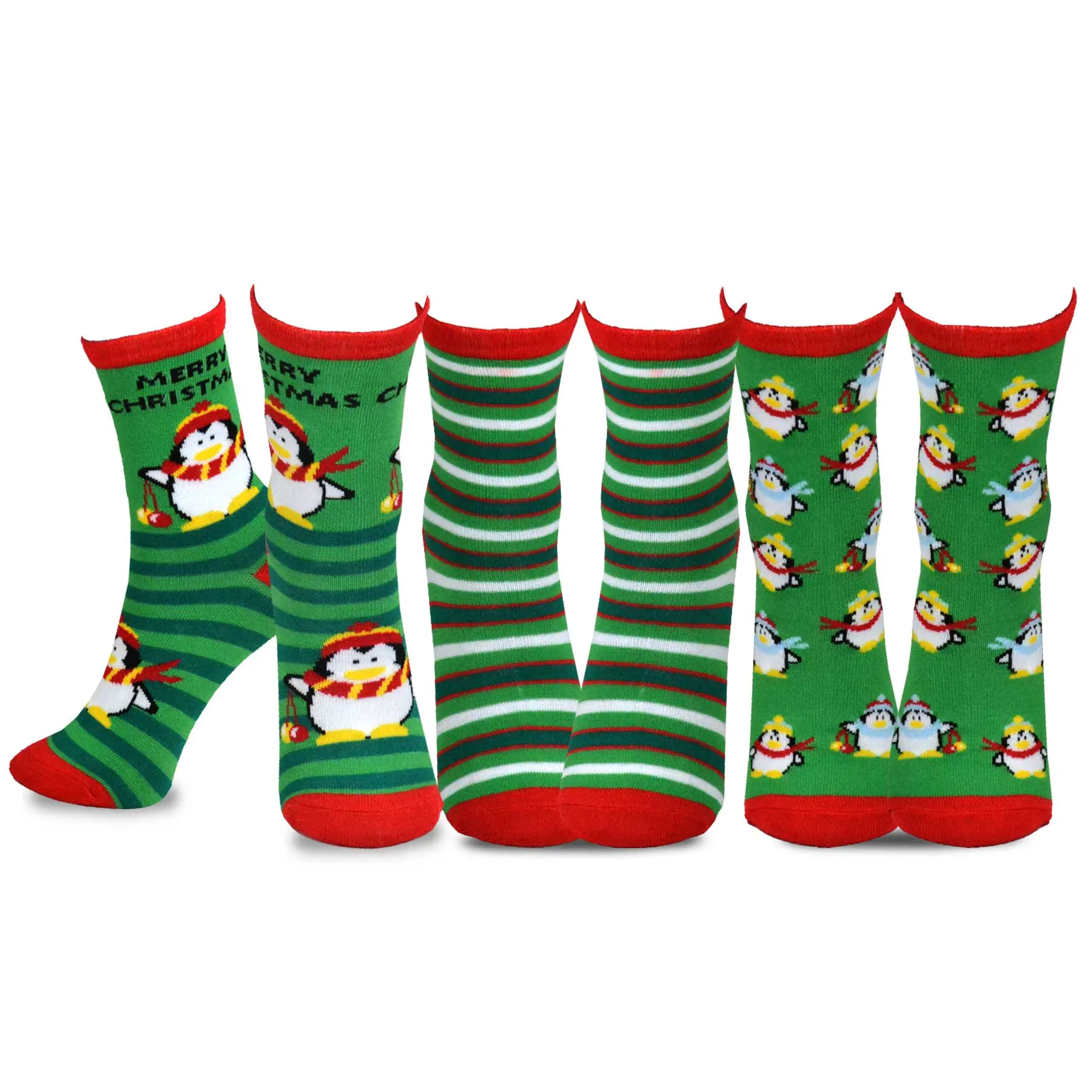 TeeHee Socks Kid's Christmas Cotton Short Crew Penguin 3-Pack (70935)