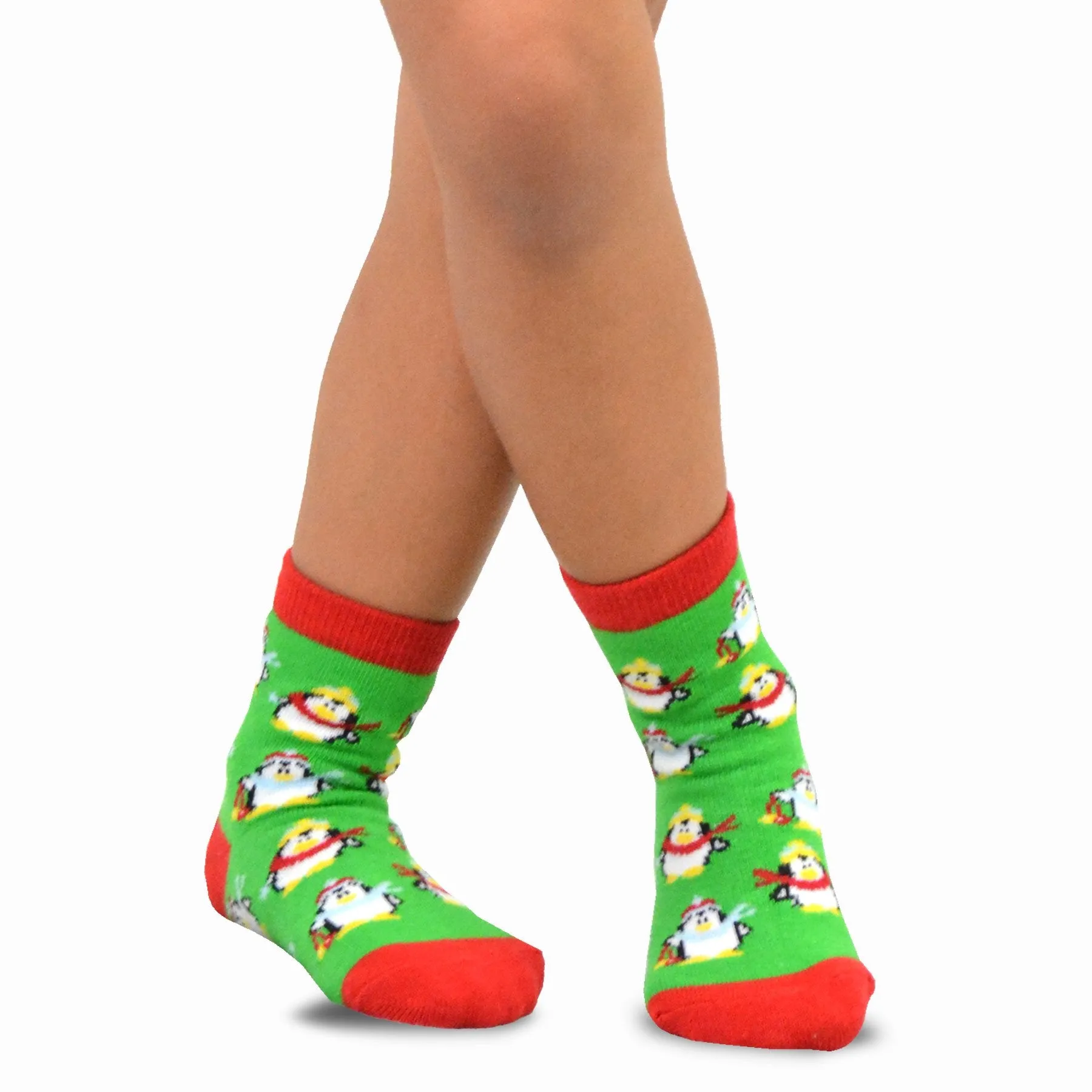 TeeHee Socks Kid's Christmas Cotton Short Crew Penguin 3-Pack (70935)