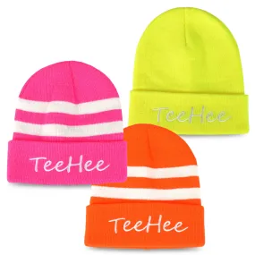 TeeHee Socks Unisex Warmer Acrylic Beanie Neon 3-Pack (30000)