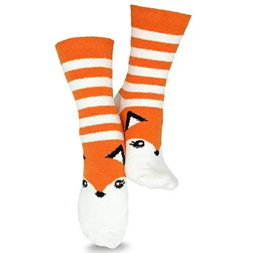 TeeHee Socks Women's Fuzzy Polyester Crew Assorted 3-Pack (R2011)