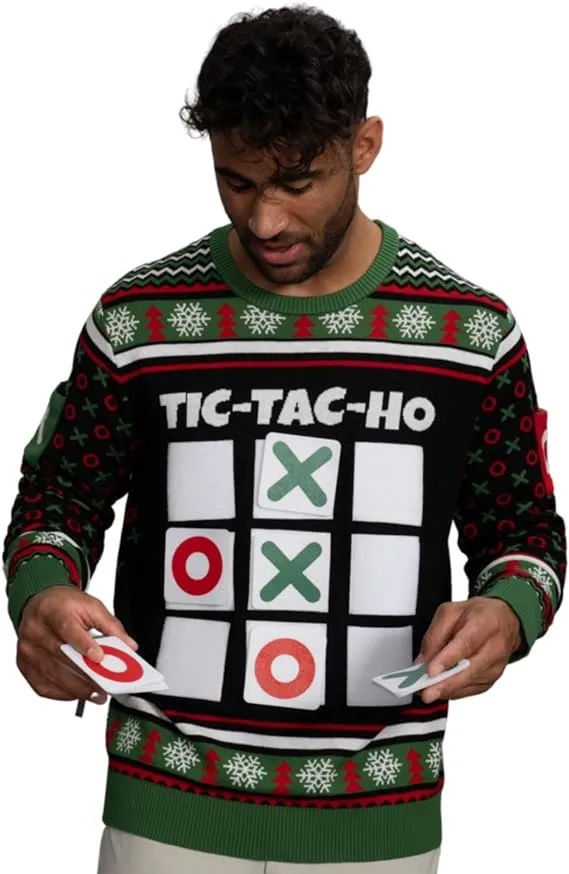 Tic Tac Ho Festive Gamewear Ugly Christmas Sweater