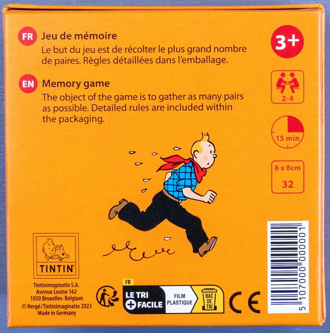 Tintin Moulinsart Memory Game Playing Cards: Costumes Cards