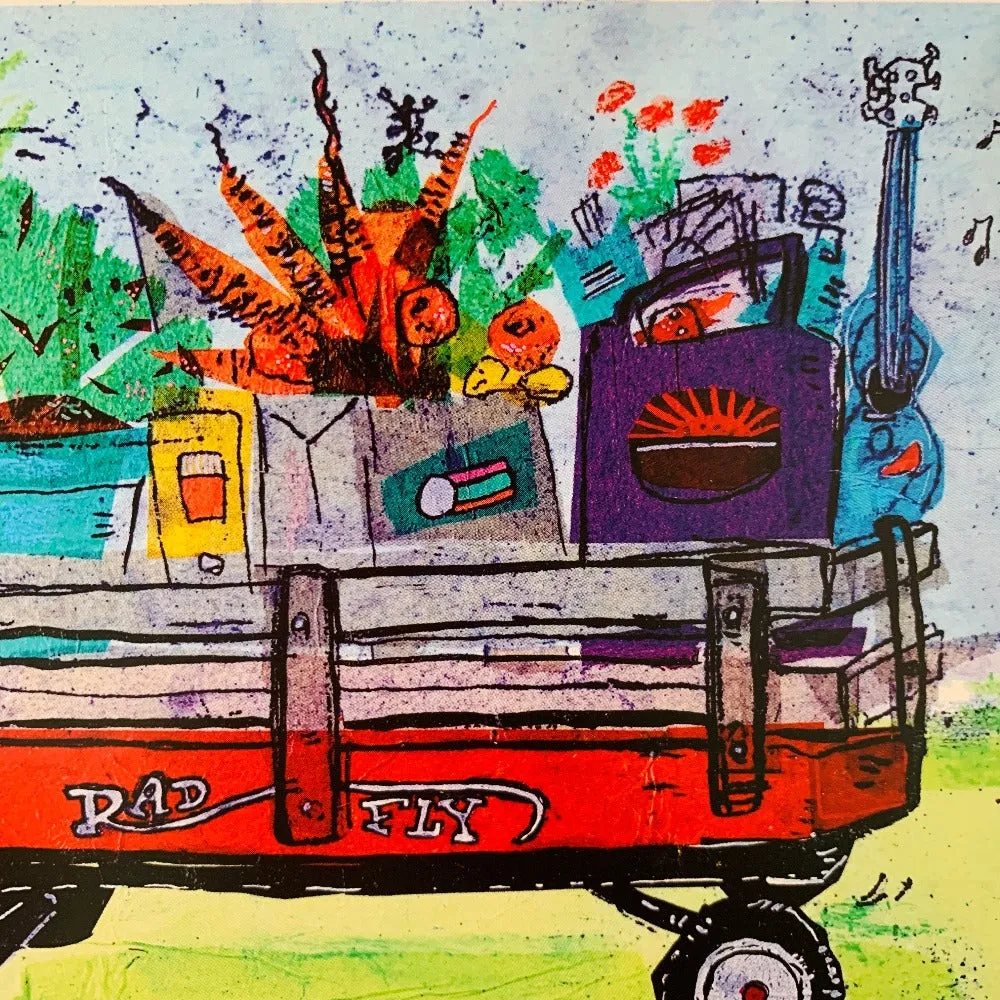 Wagon of Groceries Greeting Cards