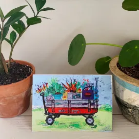 Wagon of Groceries Greeting Cards