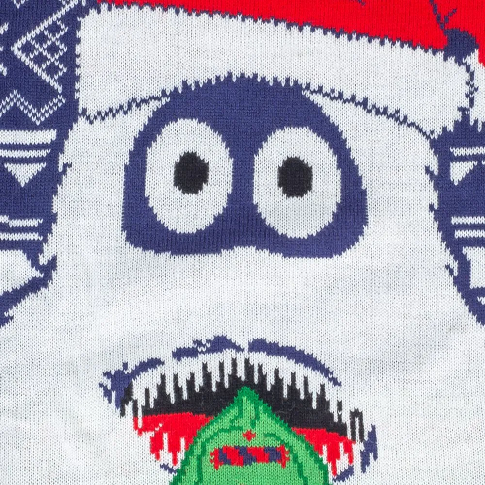 Yeti Santa Hat Throw up Candy Ugly Christmas Sweater