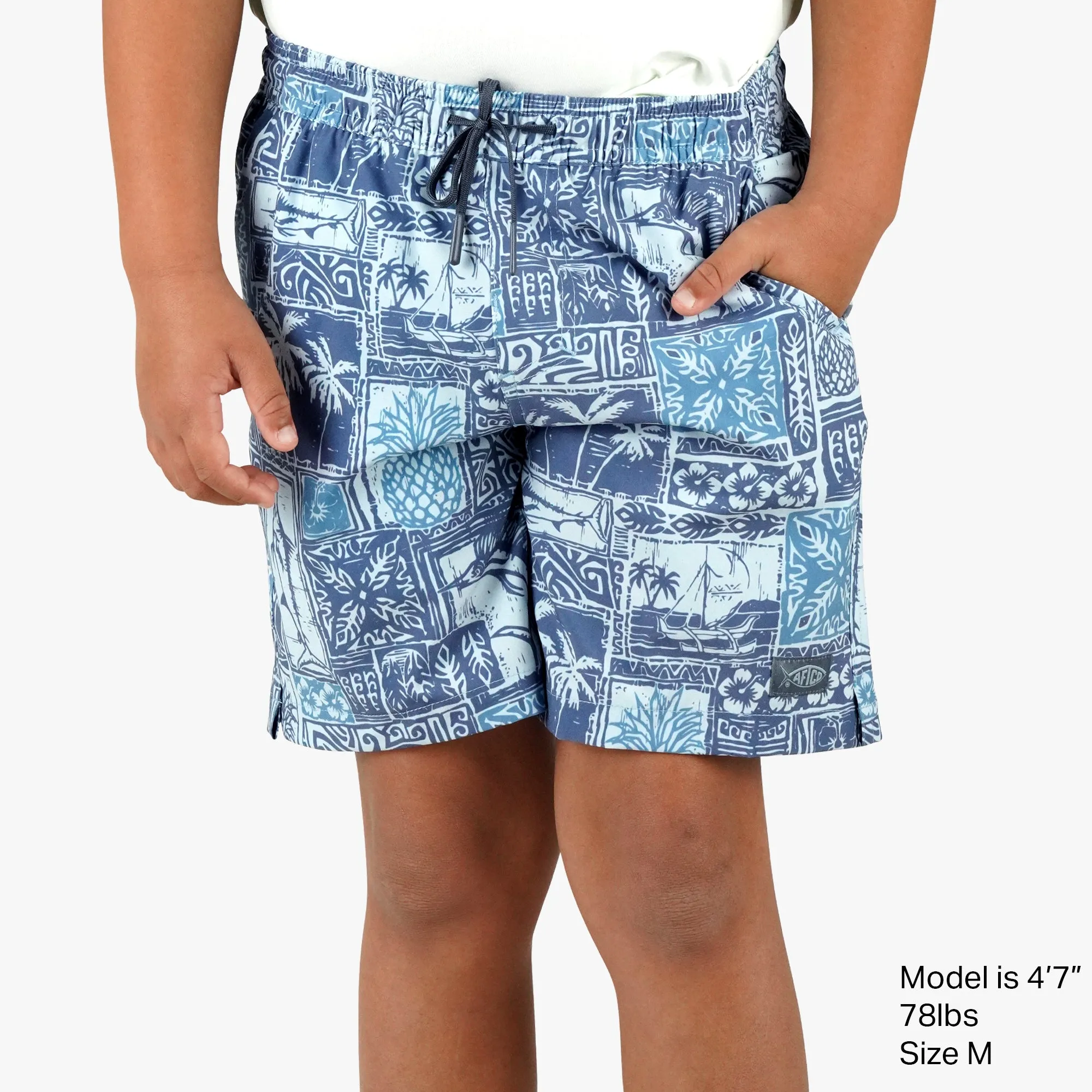 Youth Strike Printed Swim Shorts | Bering Sea